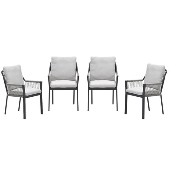 Garden Impressions Raxa tuinstoelen set van 4 carbon black / rope taupe - Image 1