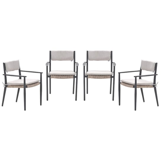 Garden Impressions Parijs tuinstoelen set van 4 carbon black / desert sand - Image 1
