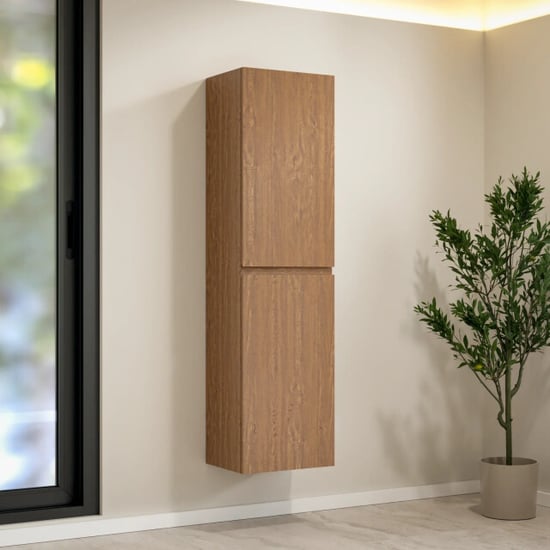 Mirlux Badkamermeubel set valento 80cm warm eiken wastafel wit - Image 4