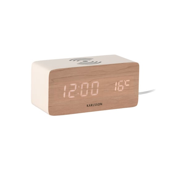 Karlsson wekker block w. phone charger led - 7,4x15x7,1 cm - Image 1