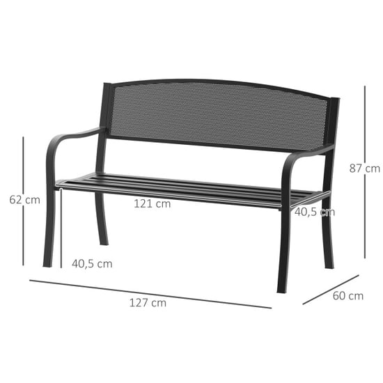 4goodz 2-zits tuinbank staal 127x60x87 cm - - Image 2
