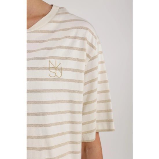 Nukus Nks04030 126 saartje shirt stripe offwhite/gold - Image 6