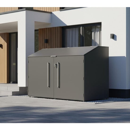Westmann Linea afsluitbare metalen fietsenberging voor 4 fietsen - - Image 2