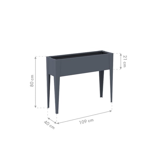 Westmann Vedura l metalen verhoogde plantenbak 109x40x80 cm grijs - Image 2