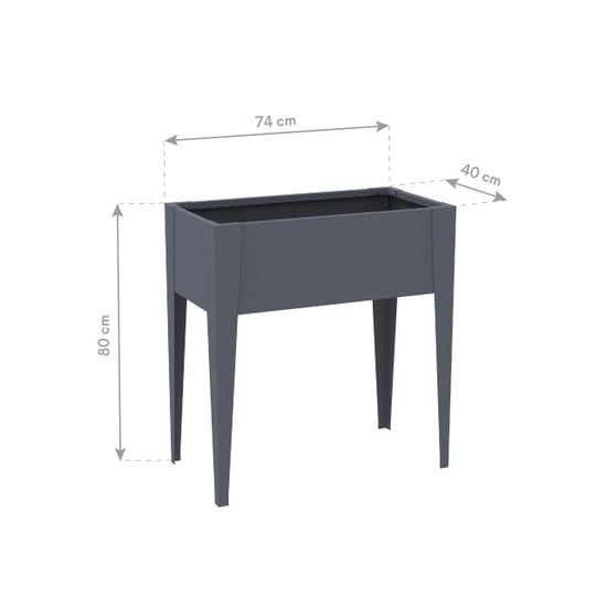 Westmann Vedura s metalen verhoogde plantenbak 74x40x80 cm grijs - Image 2