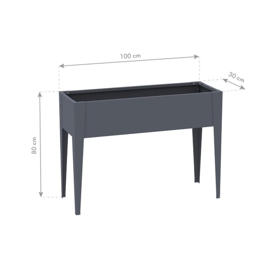 Westmann Vedura m metalen verhoogde plantenbak 30x100x80 cm grijs - Image 5