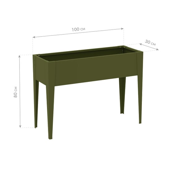 Westmann Vedura m metalen verhoogde plantenbak 30x100x80 cm olijf - Image 6