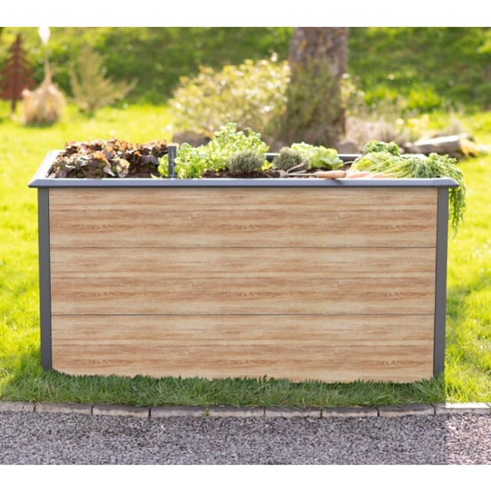 Westmann Plantenbak gegalvaniseerd staal hout print 150x75x77 cm - Image 6