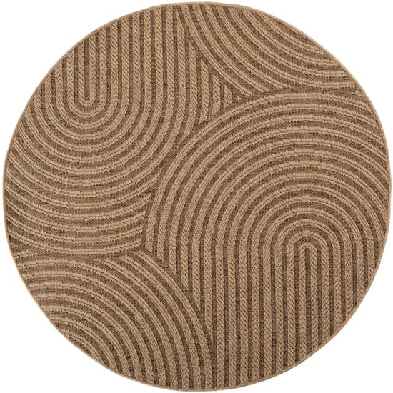 Muratap Timber rond japandi buitenkleed – jute look – weerbestendig – 160 cm rond - Image 4