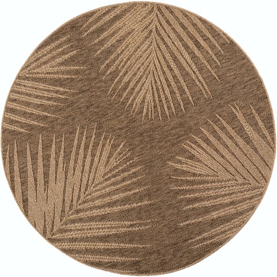 Muratap Timber floral rond buitenkleed – jute look – weerbestendig – 200 cm rond - Image 5