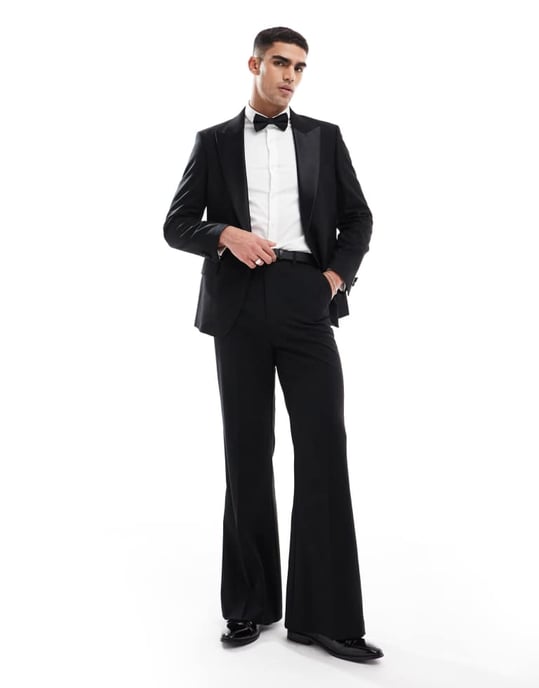 ASOS DESIGN new skinny tuxedo suit jacket with low break in black - Image 2