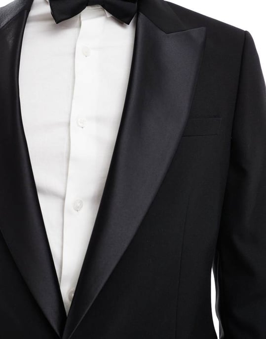 ASOS DESIGN new skinny tuxedo suit jacket with low break in black - Image 3