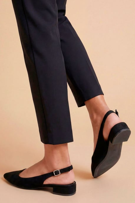 Jerry Faux Suede Slingback Pointed Flat Shoes - Image 2