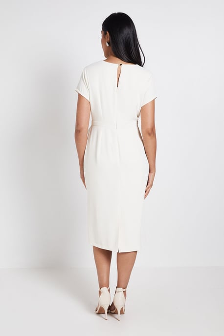 Petite Tailored Crepe Ruffle Pencil Dress - Image 3