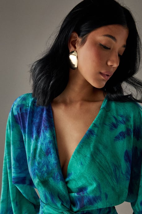 Chiffon Wrap Knot Front Maxi Dress - Image 2