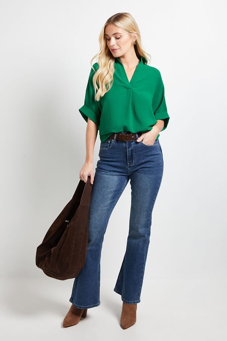 Petite Woven Collar Overhead Shirt - Image 2
