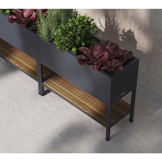 Herstera Garden Erhoogde plantenbak metaal 100x40x80cm set met led inclusief - Image 2