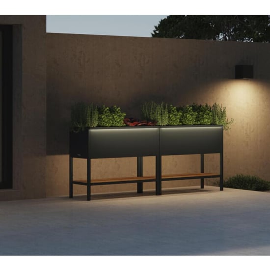Herstera Garden Erhoogde plantenbak metaal 100x40x80cm set met led inclusief - Image 4