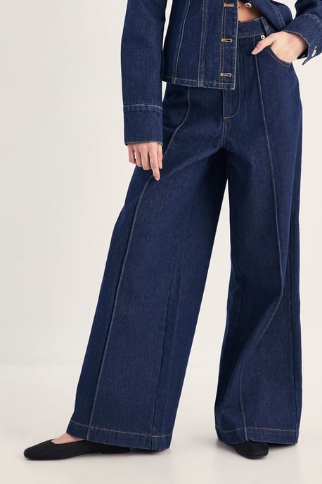 Pleated Wide Leg Jean - Image 2