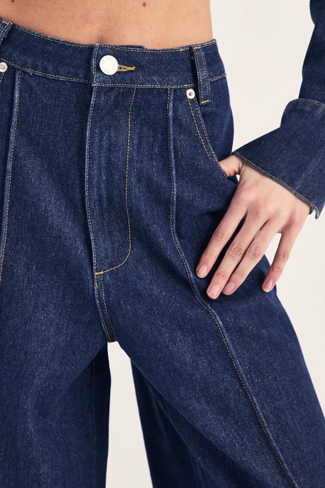 Pleated Wide Leg Jean - Image 3