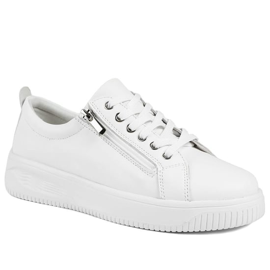 Jones Bootmaker Anara Zip & Lace Leather Trainers - Image 1