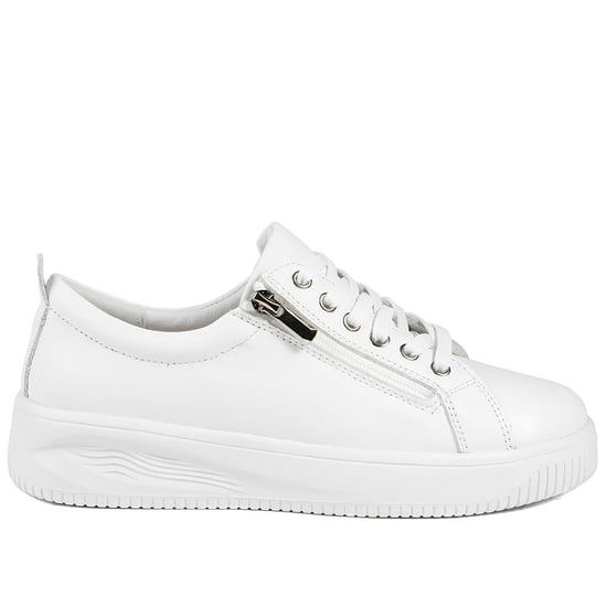 Jones Bootmaker Anara Zip & Lace Leather Trainers - Image 2