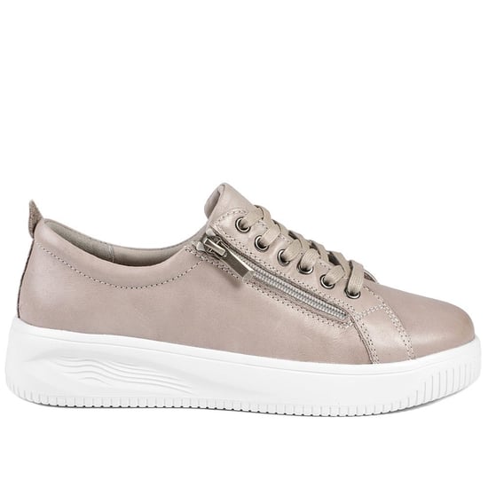 Jones Bootmaker Anara Zip & Lace Leather Trainers - Image 2