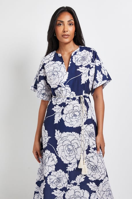 Petite Floral Belted Midi Dress - Image 2