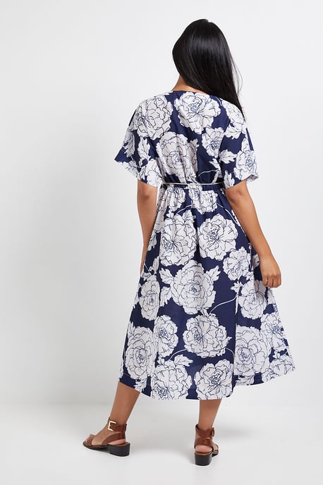 Petite Floral Belted Midi Dress - Image 3