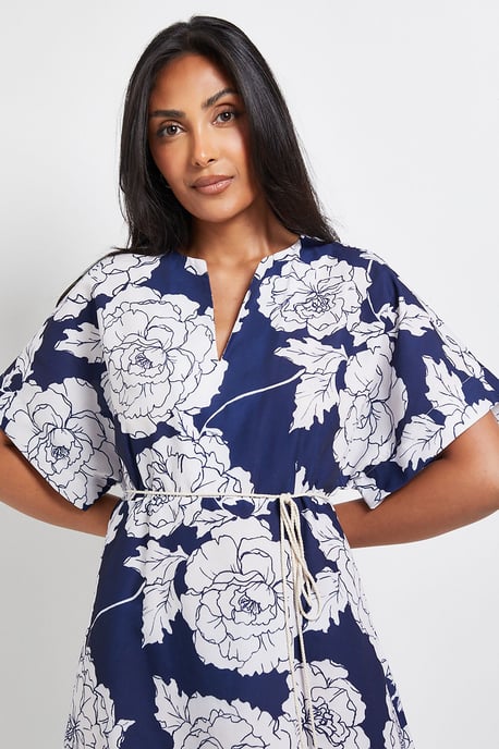 Petite Floral Belted Midi Dress - Image 4