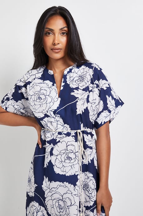 Petite Floral Belted Midi Dress - Image 5