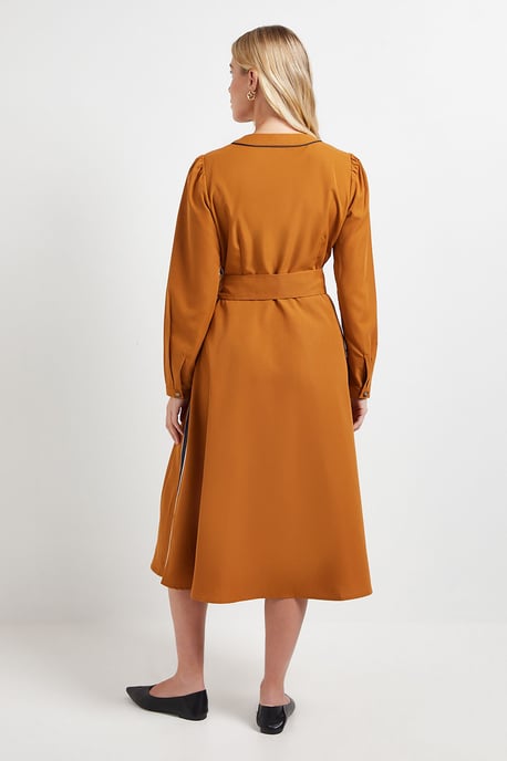 PETITE SIDE STRIPE TIE WAIST MIDI DRESS - Image 3