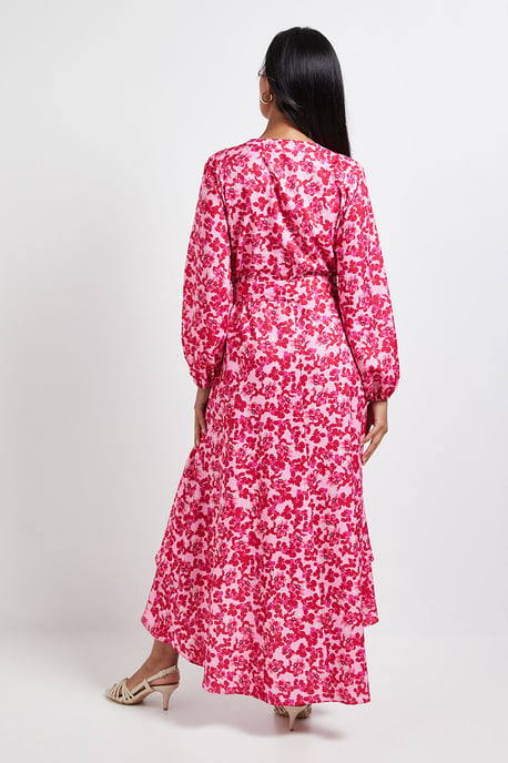 Petite Floral Print Button Midi Shirt Dress - Image 3
