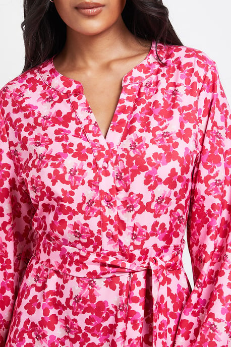 Petite Floral Print Button Midi Shirt Dress - Image 5
