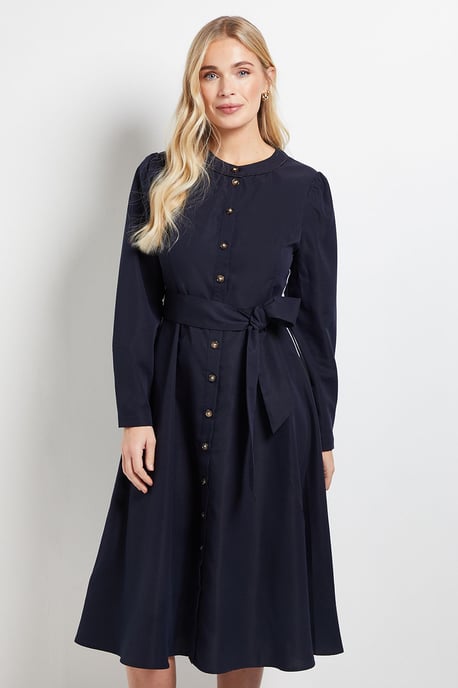 PETITE SIDE STRIPE TIE WAIST MIDI DRESS - Image 4