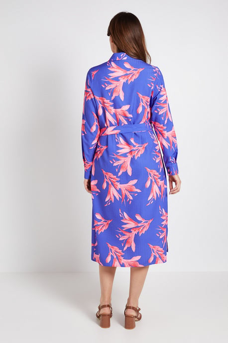 FLORAL Collared Button Through Shirt Dress - Image 3
