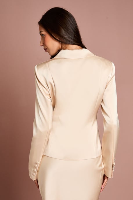 Waisted Jacket With Satin Lapel - Image 3
