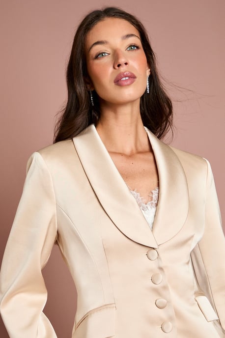 Waisted Jacket With Satin Lapel - Image 4