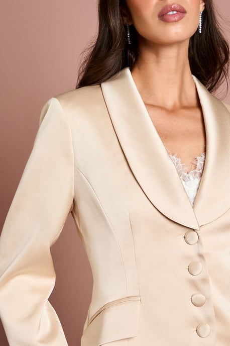 Waisted Jacket With Satin Lapel - Image 5