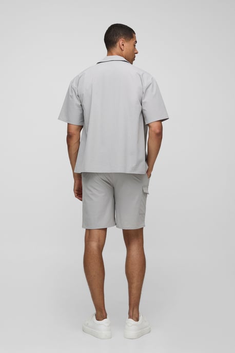 Oversized Boxy Technical Stretch Shirt & Comfort Short Set - Image 2