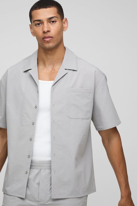 Oversized Boxy Technical Stretch Shirt & Comfort Short Set - Image 3