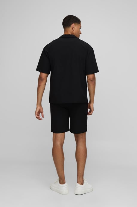 Oversized Boxy Technical Stretch Shirt & Comfort Short Set - Image 2