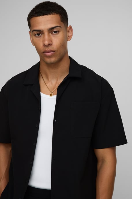Oversized Boxy Technical Stretch Shirt & Comfort Short Set - Image 3