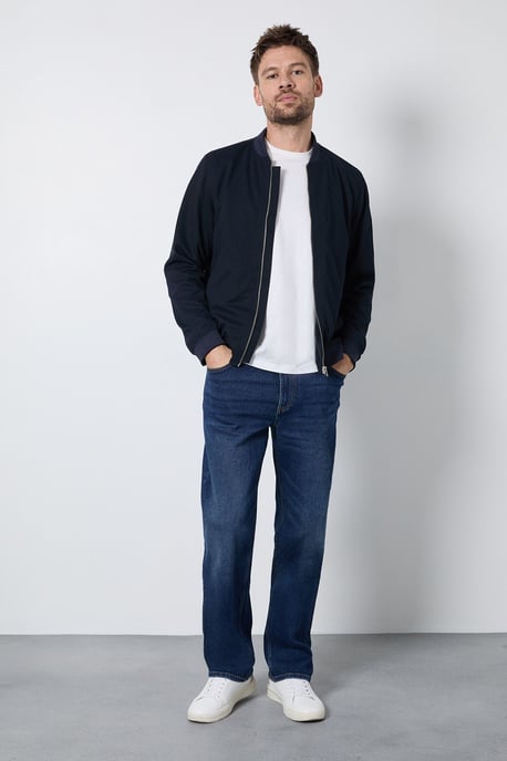 Dark Wash Stretch Regular Straight Fit Jeans - Image 2