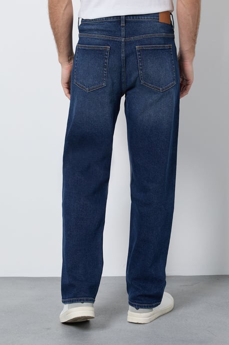 Dark Wash Stretch Regular Straight Fit Jeans - Image 3