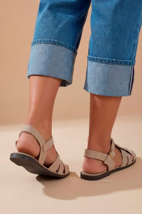 Freddie Faux Suede Fisherman Flat Shoes - Image 2