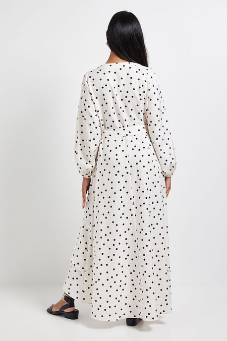 Petite Polka Dot Print Button Midi Shirt Dress - Image 3
