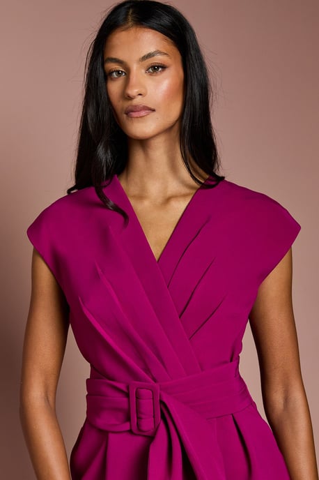 Petite Belted Crepe Jumpsuit - Image 4