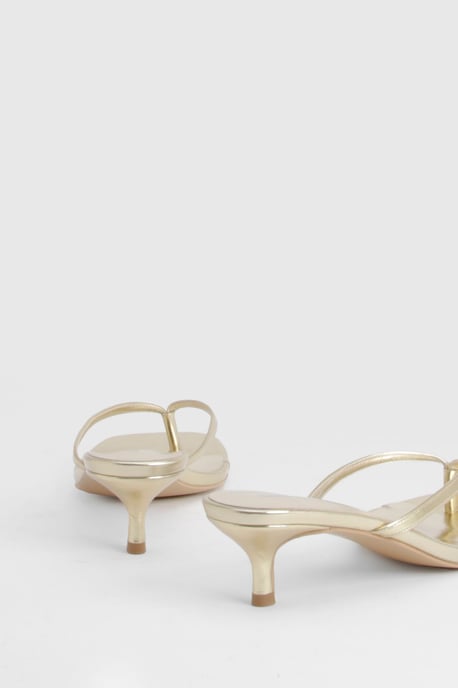 Wide Fit Toe Post Kitten Heel Mules - Image 4