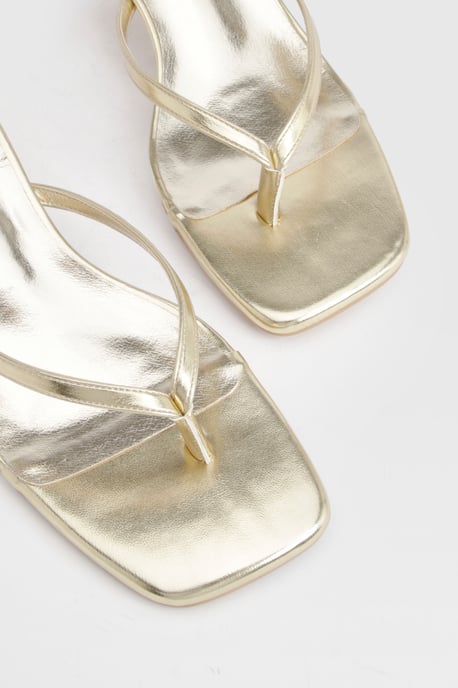 Wide Fit Toe Post Kitten Heel Mules - Image 5